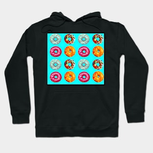 Donuts on blue Hoodie